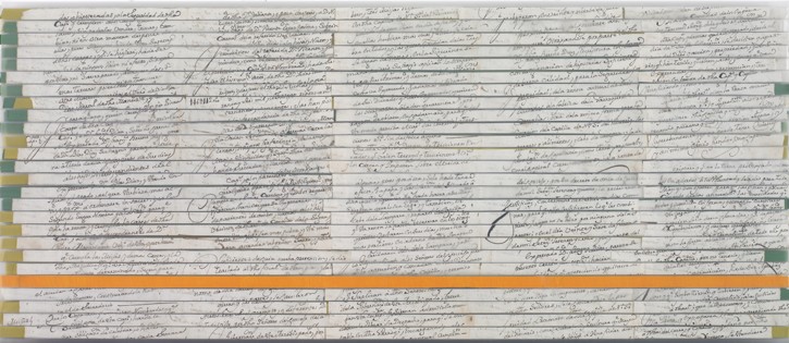 Con texto naranja. Policarbonato celular. 100 x 43 cm. 2008